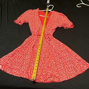 Banana Republic Red and White Midi Dress